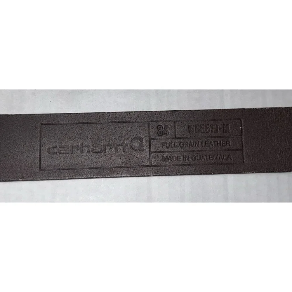 Carhartt Belt Mens 34 Full Grain Leather Brown 1.5’ WB5510-M Work Wear Roller